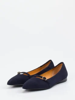 Truman's – Mary Jane Ballerinas aus Veloursleder Dunkelblau
