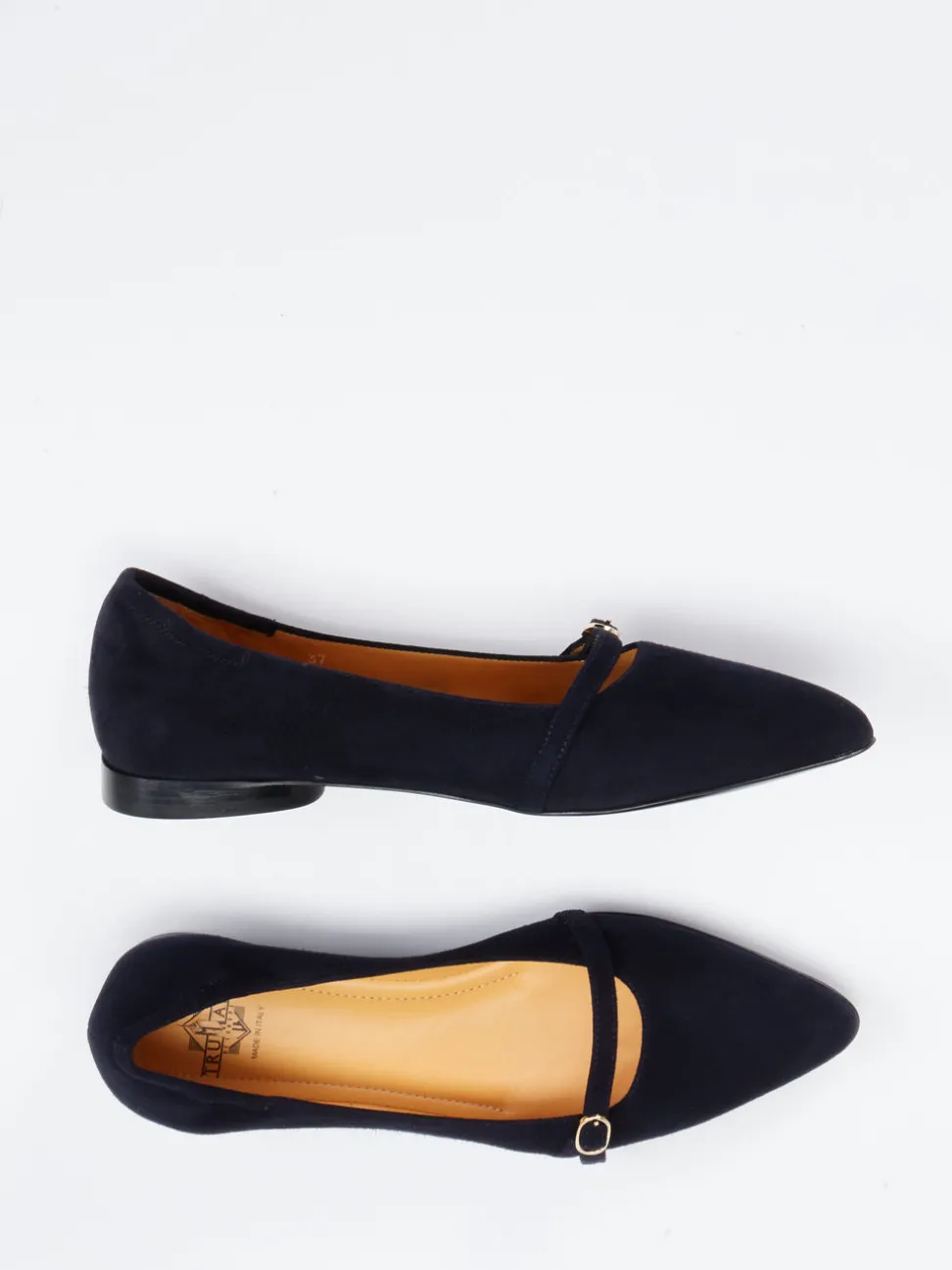 Truman's – Mary Jane Ballerinas aus Veloursleder Dunkelblau