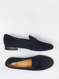 Truman's – Penny Loafer aus Veloursleder dunkelblau