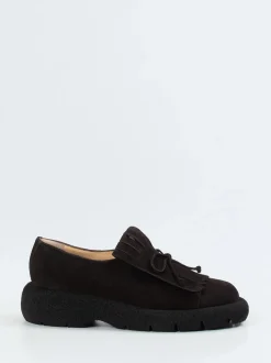 Truman's – Plateau-Loafer aus Veloursleder Dunkelbraun