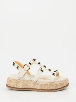 Truman's – Plateau-Sandalen aus Hirschleder in Beige