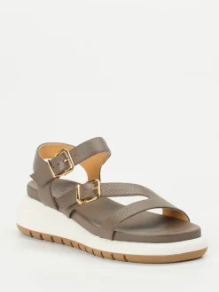 Truman's – Plateau-Sandalen aus Hirschleder taupe