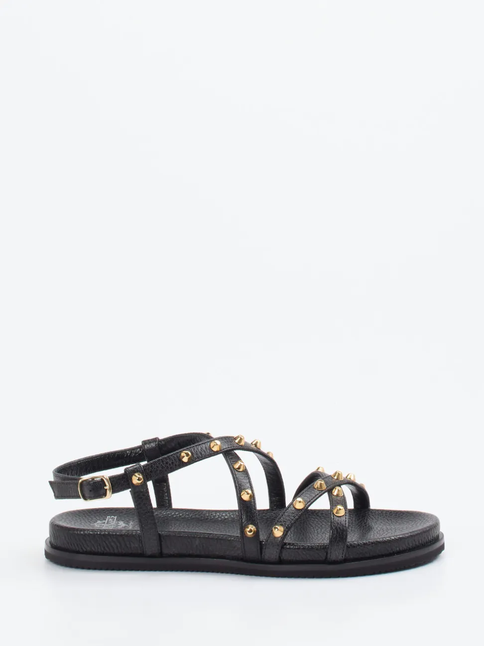 Truman's – Riemchensandale aus Leder Schwarz-Gold