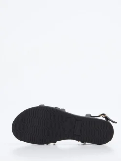 Truman's – Riemchensandale aus Leder Schwarz-Gold