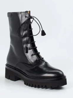 Truman's – Schnürboots aus Kalbleder Schwarz