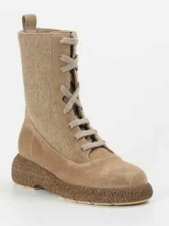 Truman's – Schnürboots aus Veloursleder sandbeige