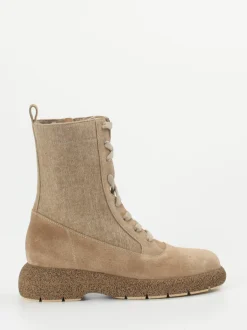 Truman's – Schnürboots aus Veloursleder sandbeige