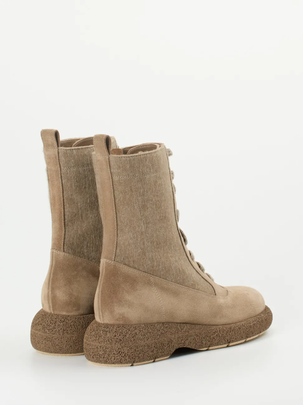 Truman's – Schnürboots aus Veloursleder sandbeige