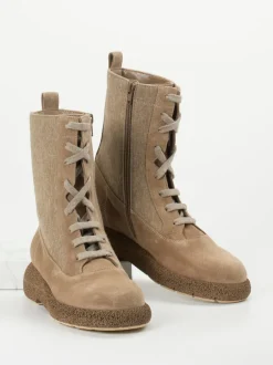 Truman's – Schnürboots aus Veloursleder sandbeige