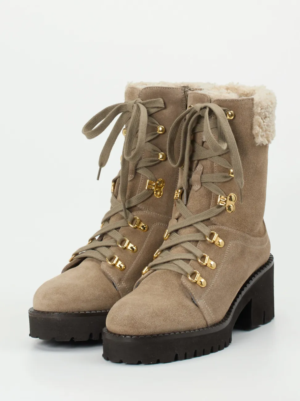 Truman's – Schnürboots aus Veloursleder beigebraun
