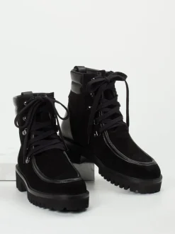 Truman's – Schnürboots aus Veloursleder schwarz