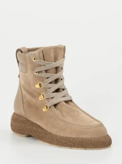 Truman's – Schnürstiefelette aus Veloursleder braun