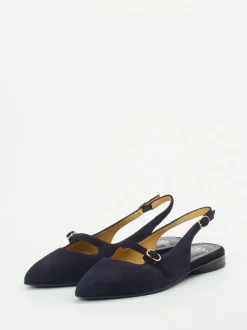 Truman's – Slingpumps aus Veloursleder Dunkelblau