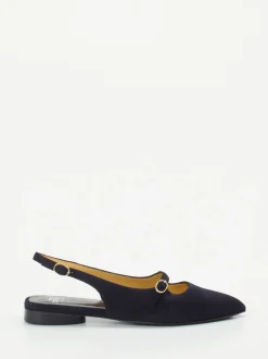 Truman's – Slingpumps aus Veloursleder Dunkelblau