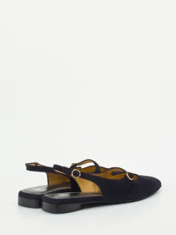 Truman's – Slingpumps aus Veloursleder Dunkelblau