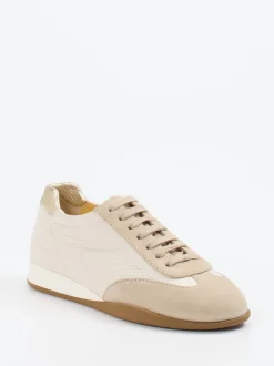 Truman's – Sneaker aus Veloursleder und Glattleder Beige