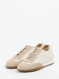 Truman's – Sneaker aus Veloursleder und Glattleder Beige