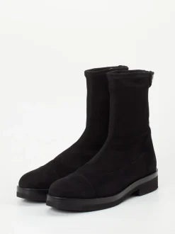 Truman's – Stiefelette aus Veloursleder schwarz
