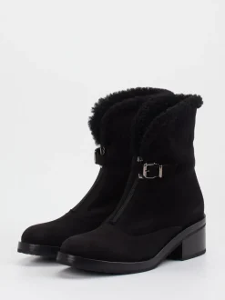 Truman's – Stiefeletten aus Veloursleder Schwarz