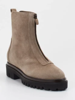 Truman's – Stiefeletten aus Veloursleder in Taupe