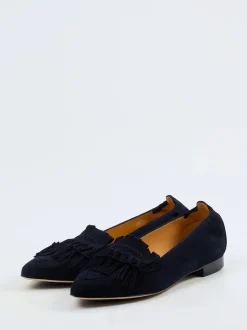 Truman's – Tassel Loafer aus Veloursleder Blau