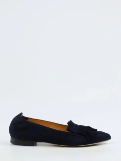 Truman's – Tassel Loafer aus Veloursleder Blau