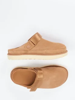 UGG – Clogs aus Veloursleder karamellbraun