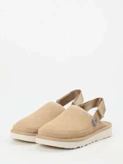UGG – Clogs aus Veloursleder in Sandbeige