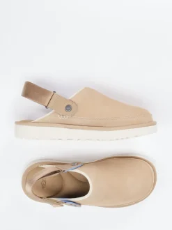 UGG – Clogs aus Veloursleder in Sandbeige
