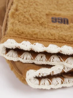 UGG – Fausthandschuhe aus Textil in Cognacbraun