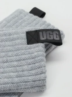 UGG – Fingerhandschuhe aus Textil in Hellgrau
