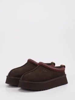 UGG – Hausschuh aus Veloursleder dunkelbraun