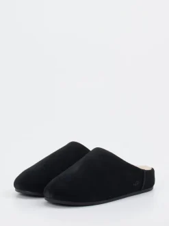 UGG – Hausschuhe aus Veloursleder mit Lammfell
