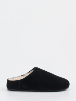 UGG – Hausschuhe aus Veloursleder mit Lammfell