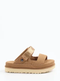 UGG – Komfort-Sandale aus Nubukleder camelbraun