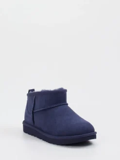 UGG – Lammfell-Boots aus Veloursleder dunkelblau