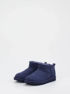 UGG – Lammfell-Boots aus Veloursleder dunkelblau