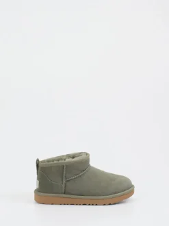 UGG – Lammfell-Boots aus Veloursleder olivgrün