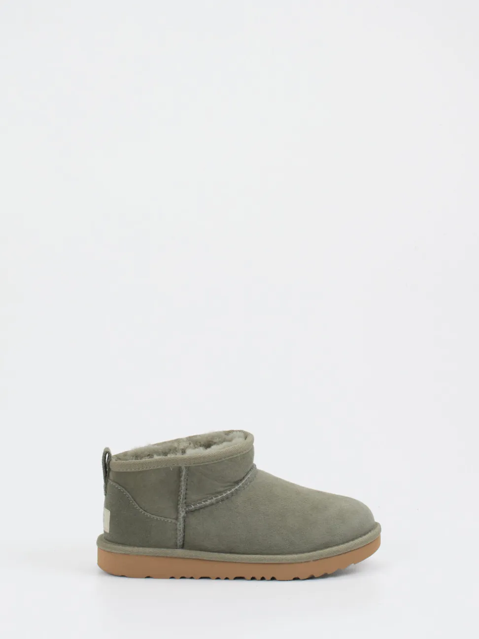 UGG – Lammfell-Boots aus Veloursleder olivgrün
