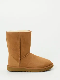 UGG – Lammfell-Boots aus Veloursleder cognacfarben