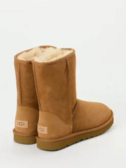 UGG – Lammfell-Boots aus Veloursleder cognacfarben
