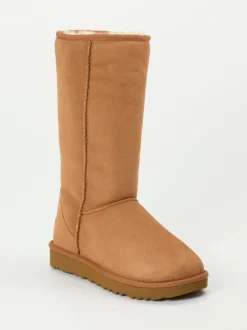 UGG – Lammfell-Boots aus Veloursleder cognacbraun