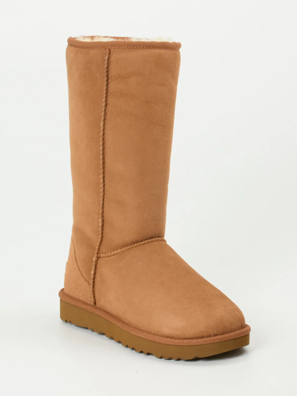 UGG – Lammfell-Boots aus Veloursleder cognacbraun