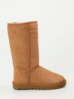UGG – Lammfell-Boots aus Veloursleder cognacbraun