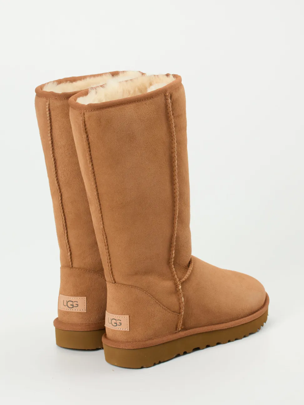 UGG – Lammfell-Boots aus Veloursleder cognacbraun