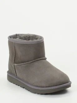 UGG – Lammfell-Boots aus Veloursleder anthrazit