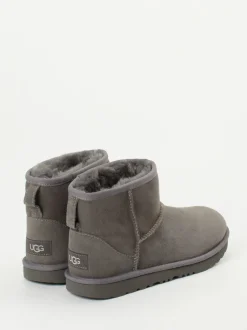 UGG – Lammfell-Boots aus Veloursleder anthrazit