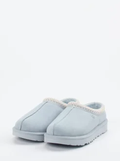 UGG – Lammfell-Clogs aus Veloursleder eisblau