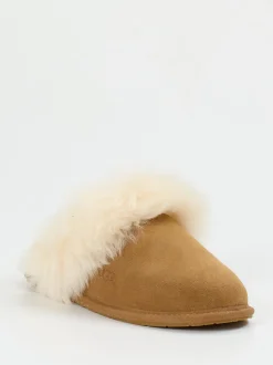 UGG – Lammfell-Hausschuh aus Veloursleder camel
