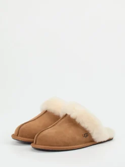 UGG – Lammfell-Hausschuh aus Veloursleder braun
